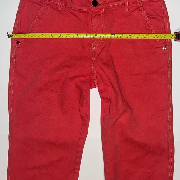 Loft by Ann Taylor Made & Loved straight cropped salmon/red colored jeans size 6 - Picture 7 of 15